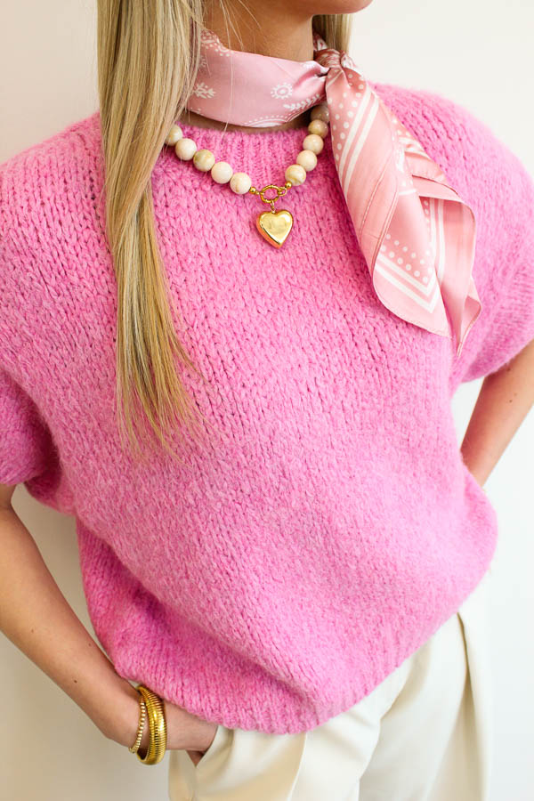 Trui korte mouw fuchsia | Maje - Afbeelding 2