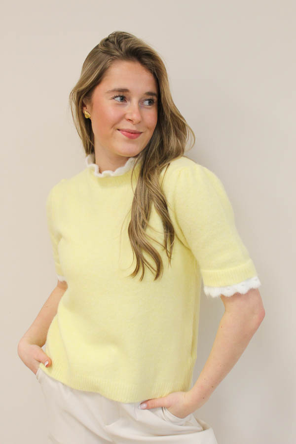 Trui korte mouw geel | Loes
