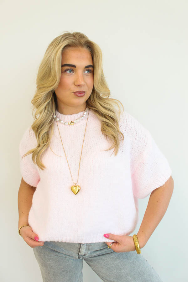 Trui korte mouw roze | Maje