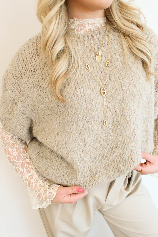 Trui korte mouw taupe | Maje - Afbeelding 2