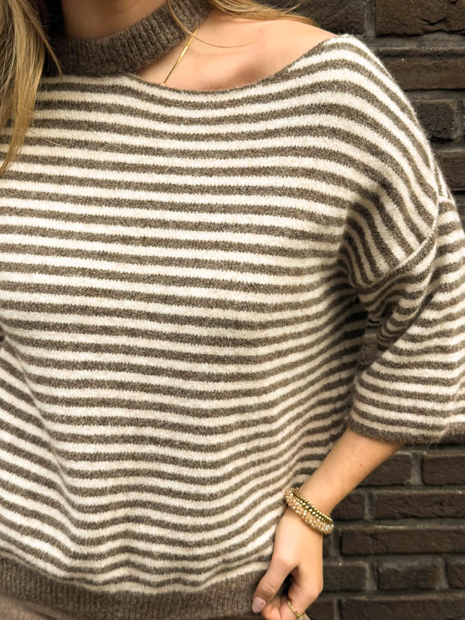 Trui strepen beige | Daniek  - Afbeelding 2