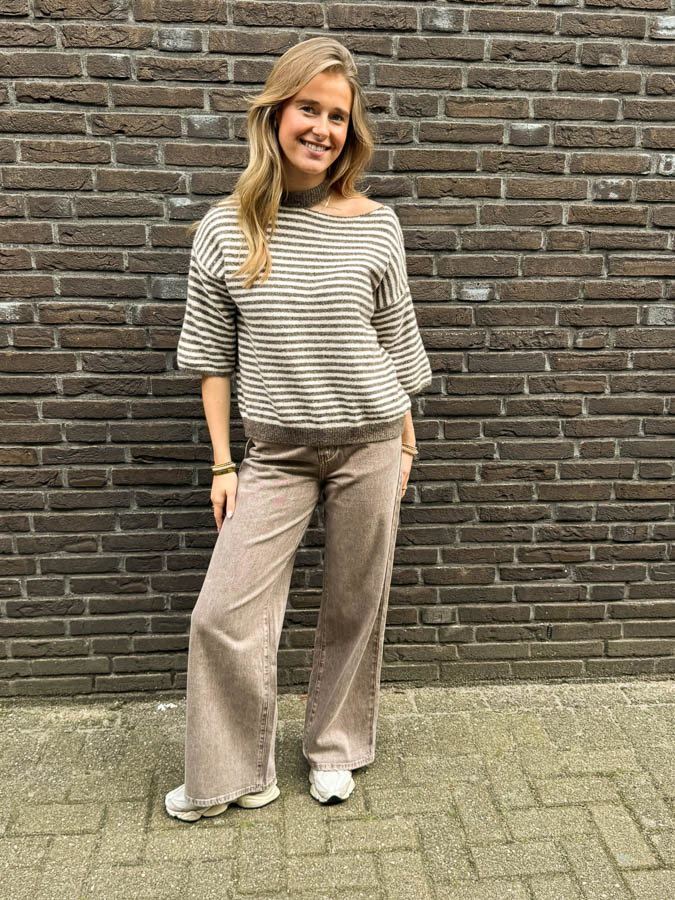 Trui strepen beige | Daniek  - Afbeelding 3