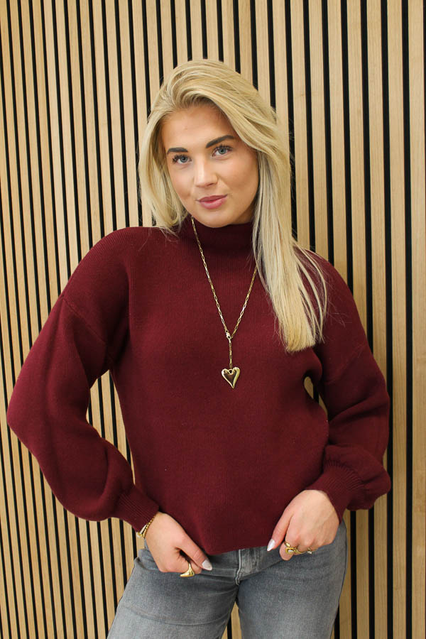Trui volant mouw bordeaux | Amalia