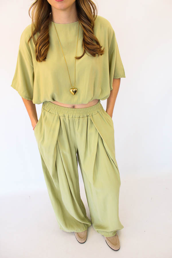 Tweedelig set khaki | Louise - Afbeelding 2