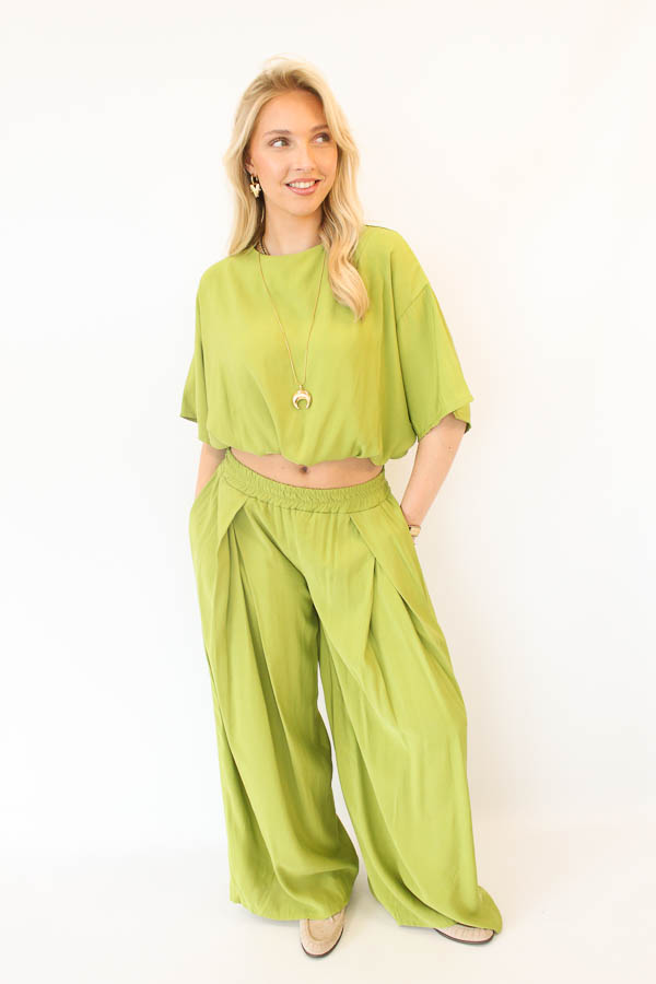 Tweedelig set pistache | Louise