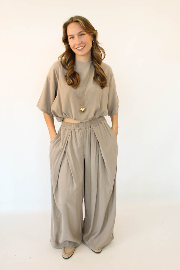 Tweedelig set taupe | Louise