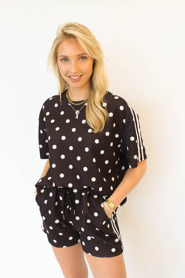 Tweedelig set zwart | Polka