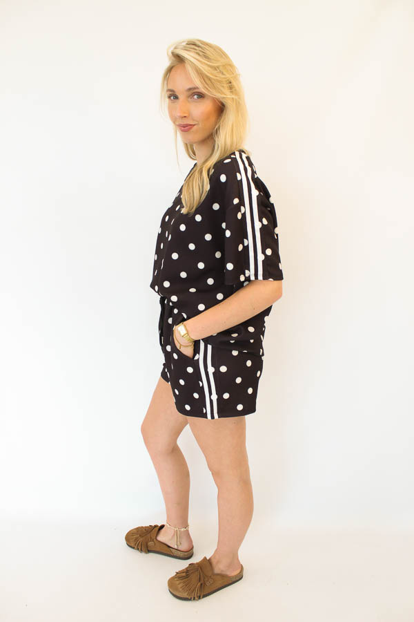 Tweedelig set zwart | Polka - Afbeelding 2