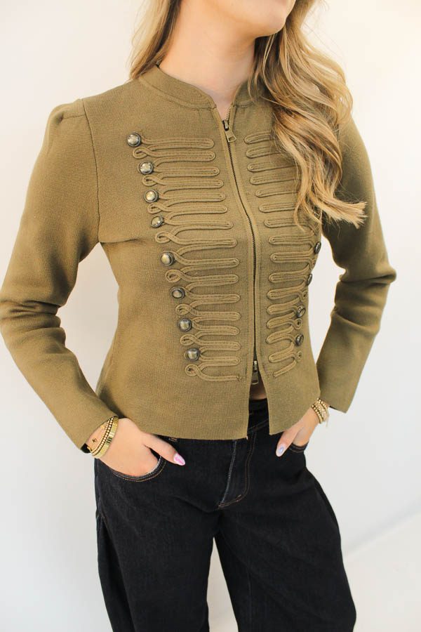 Vest dubbele knoop khaki | Bo - Afbeelding 2