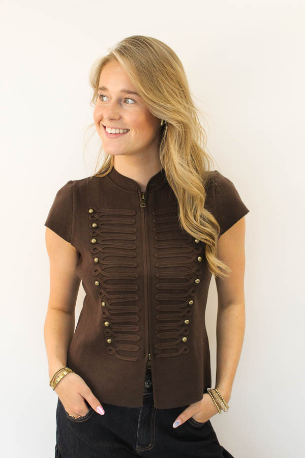 Vest knopen bruin | Military