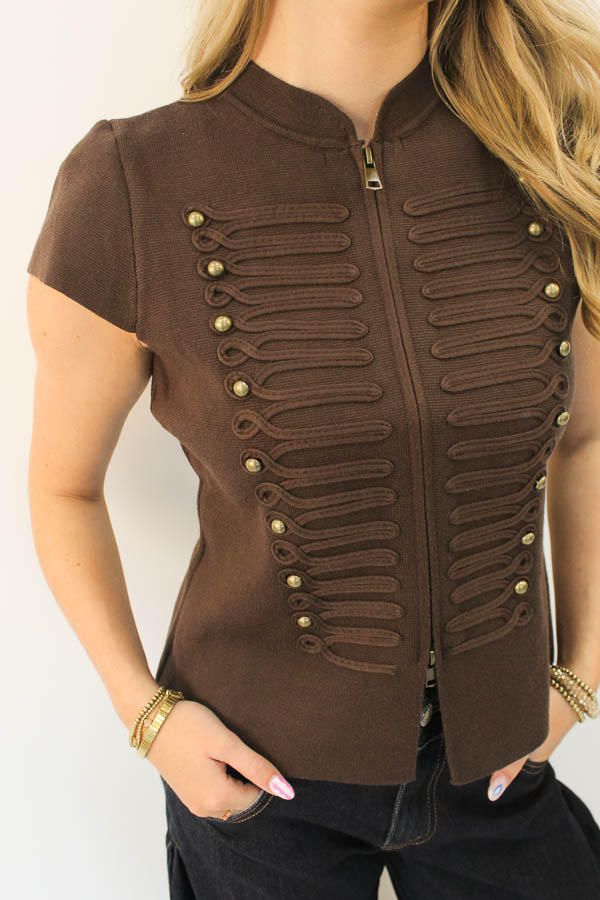 Vest knopen bruin | Military - Afbeelding 2