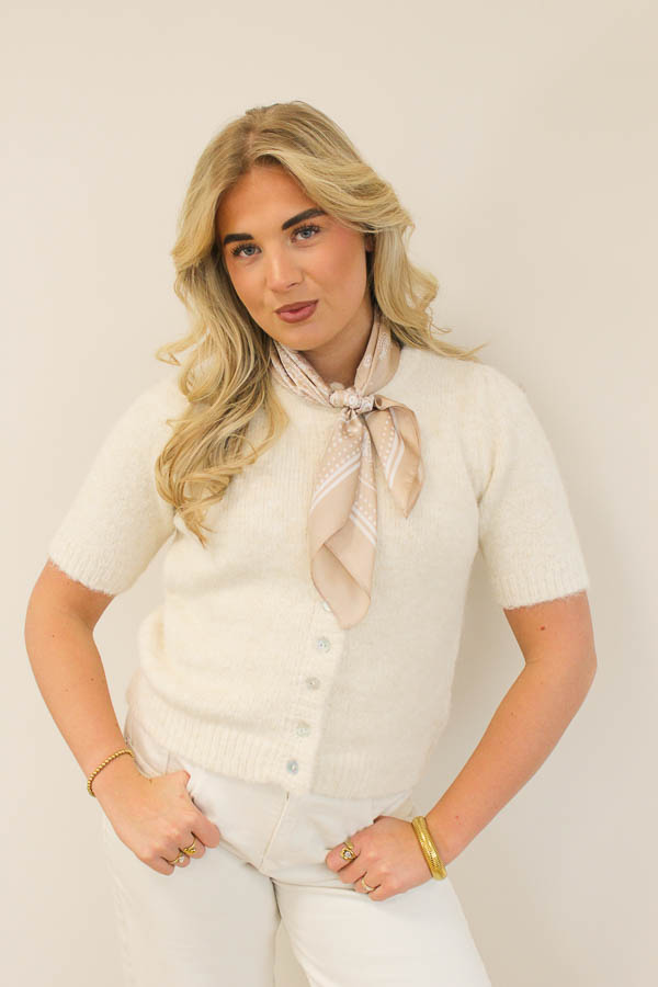 Vest korte mouw beige | Merlin