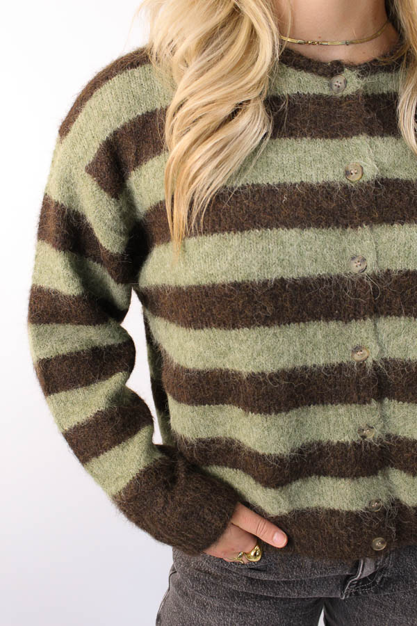 Vest met strepen bruin | Elise  - Afbeelding 2