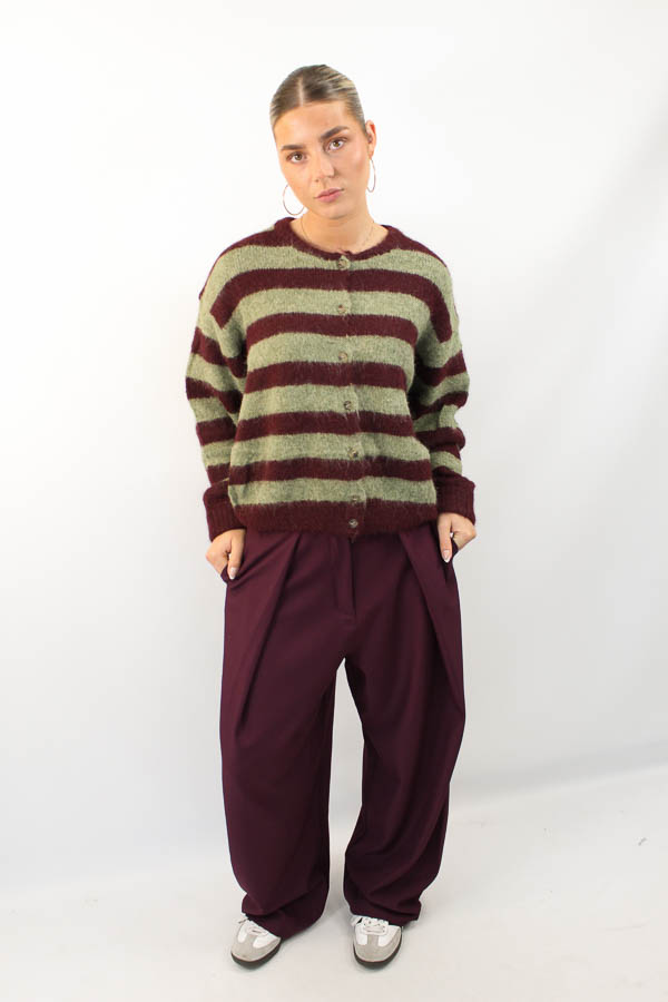 Vest met strepen burgundy | Elise 