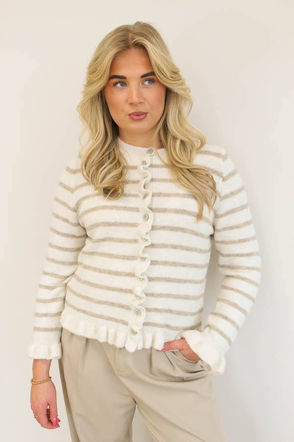 Vest ruffel beige | Britt