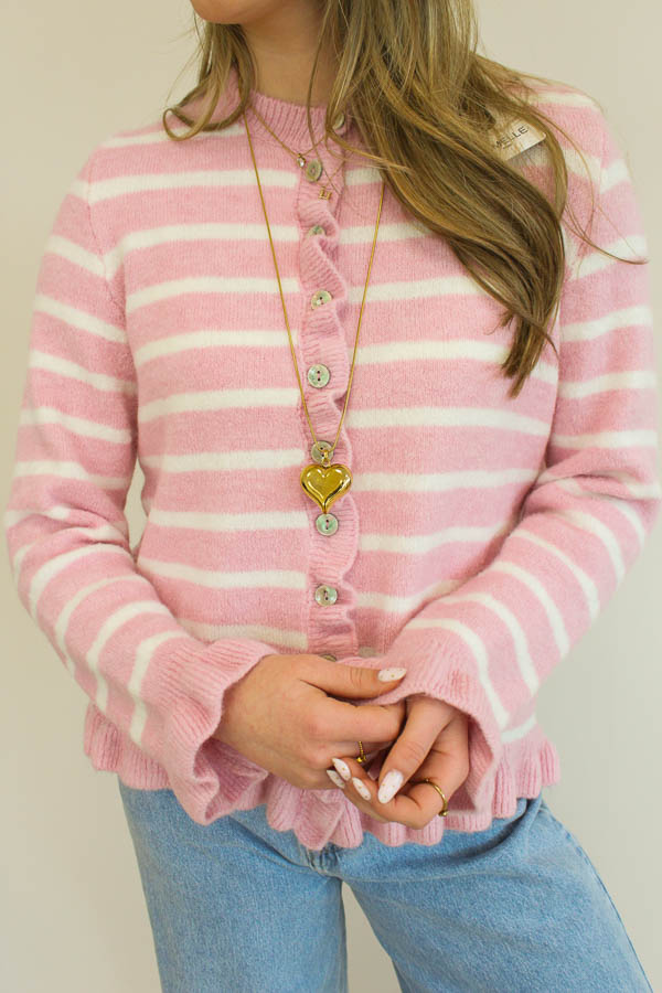 Vest ruffel roze | Britt - Afbeelding 2