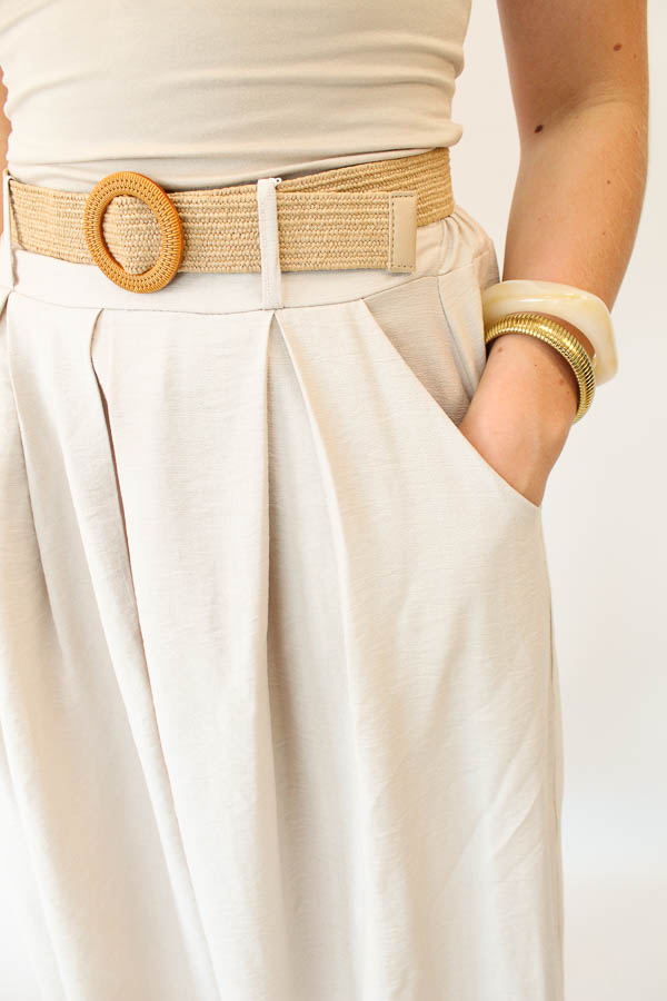 Viscose rok beige | Iris - Afbeelding 1