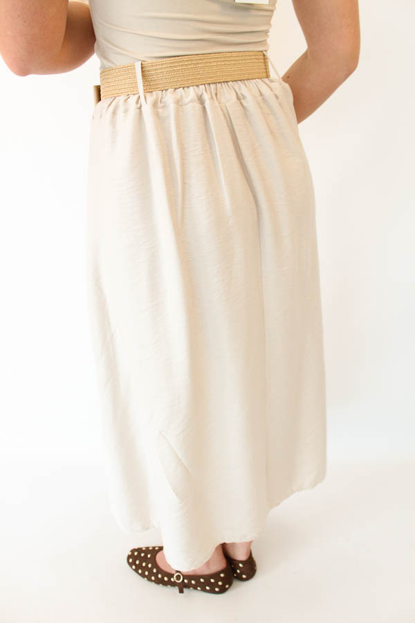 Viscose rok beige | Iris - Afbeelding 4