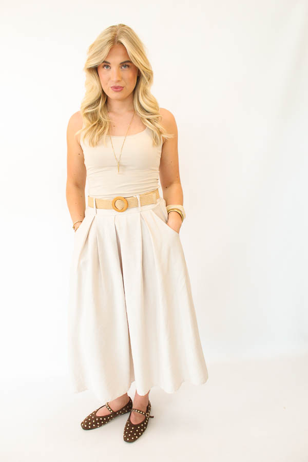 Viscose rok beige | Iris - Afbeelding 3