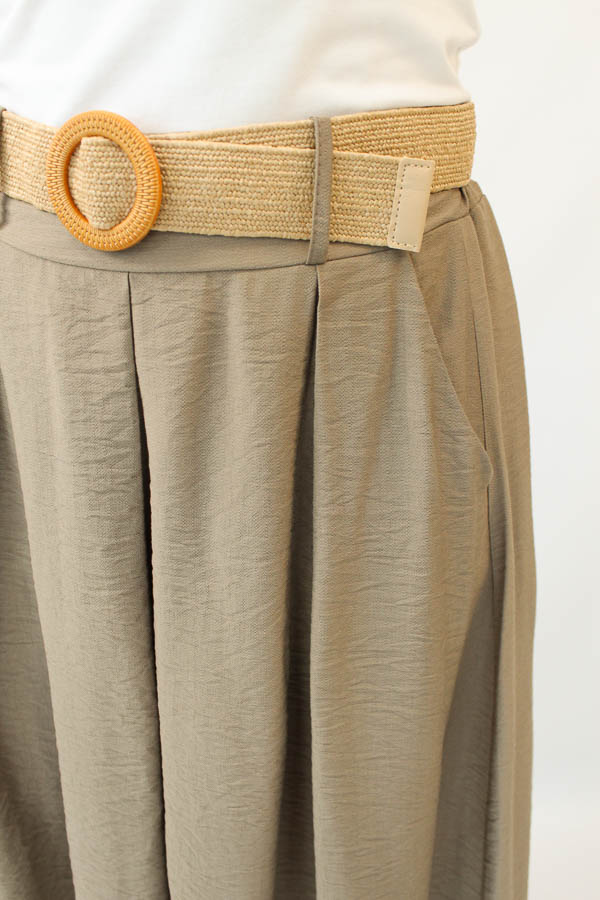 Viscose rok khaki | Iris - Afbeelding 3