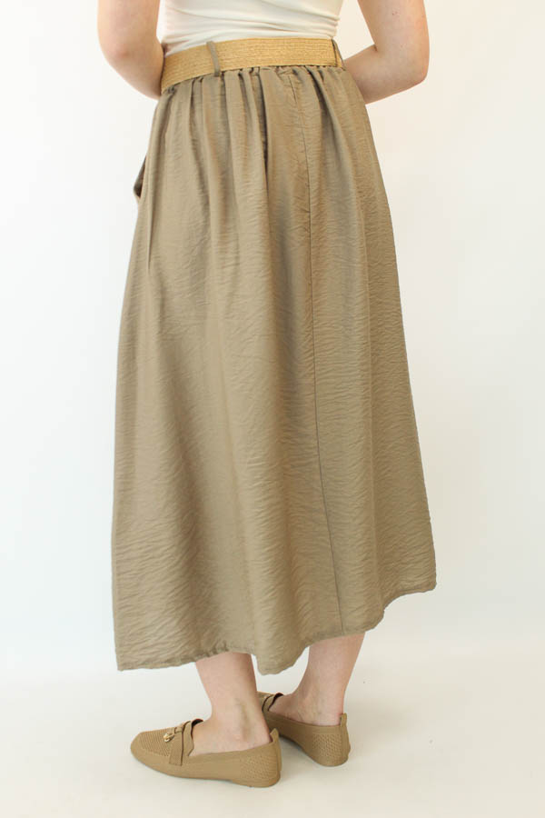 Viscose rok khaki | Iris - Afbeelding 4
