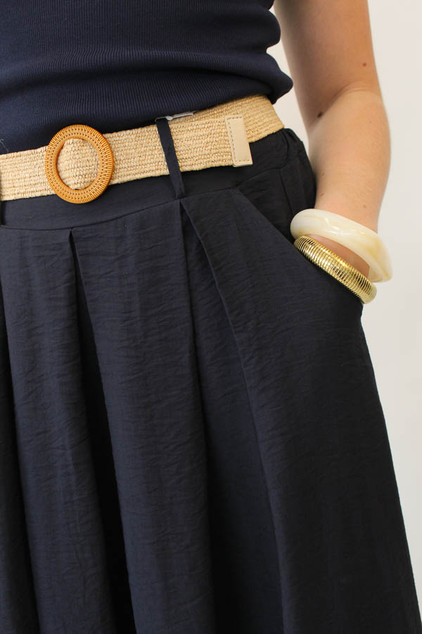 Viscose rok marine | Iris - Afbeelding 3