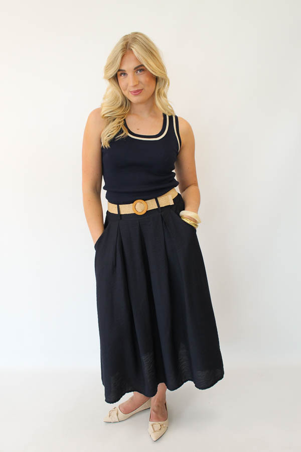 Viscose rok marine | Iris - Afbeelding 2