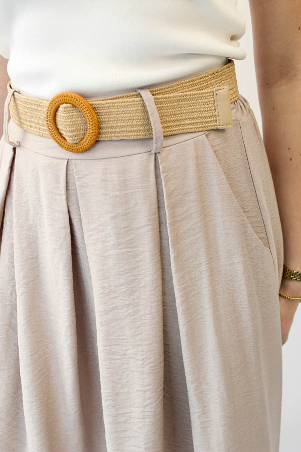 Viscose rok taupe | Iris - Afbeelding 3