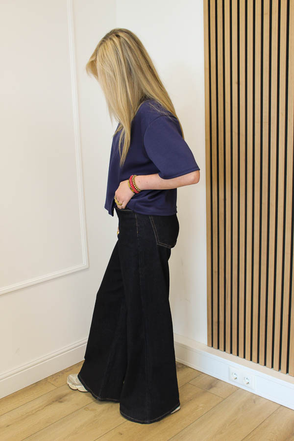 Viscose shirt navy | Nikki - Afbeelding 3