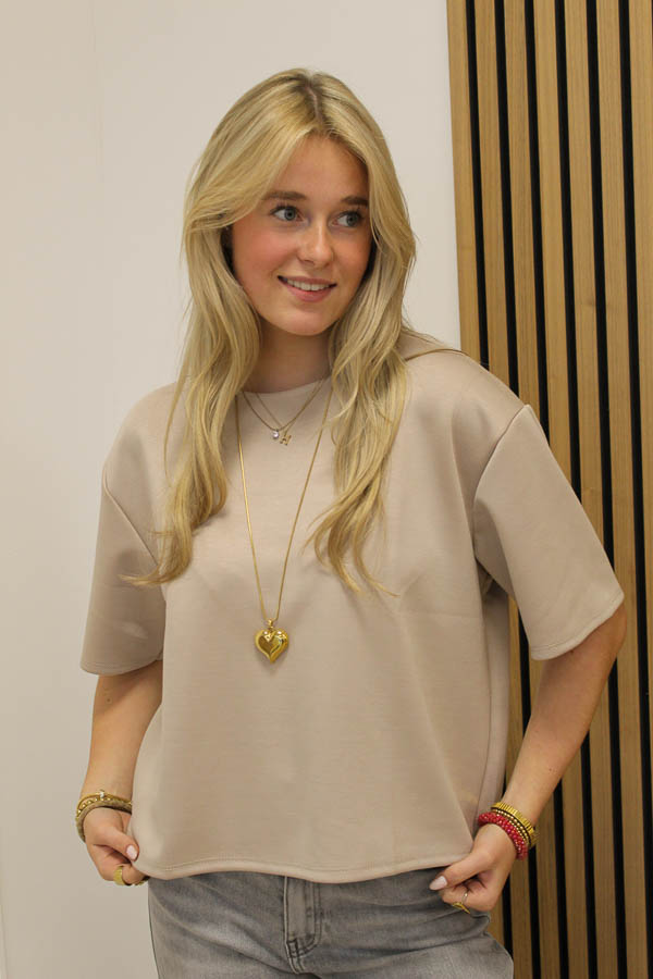 Viscose shirt zand | Nikki