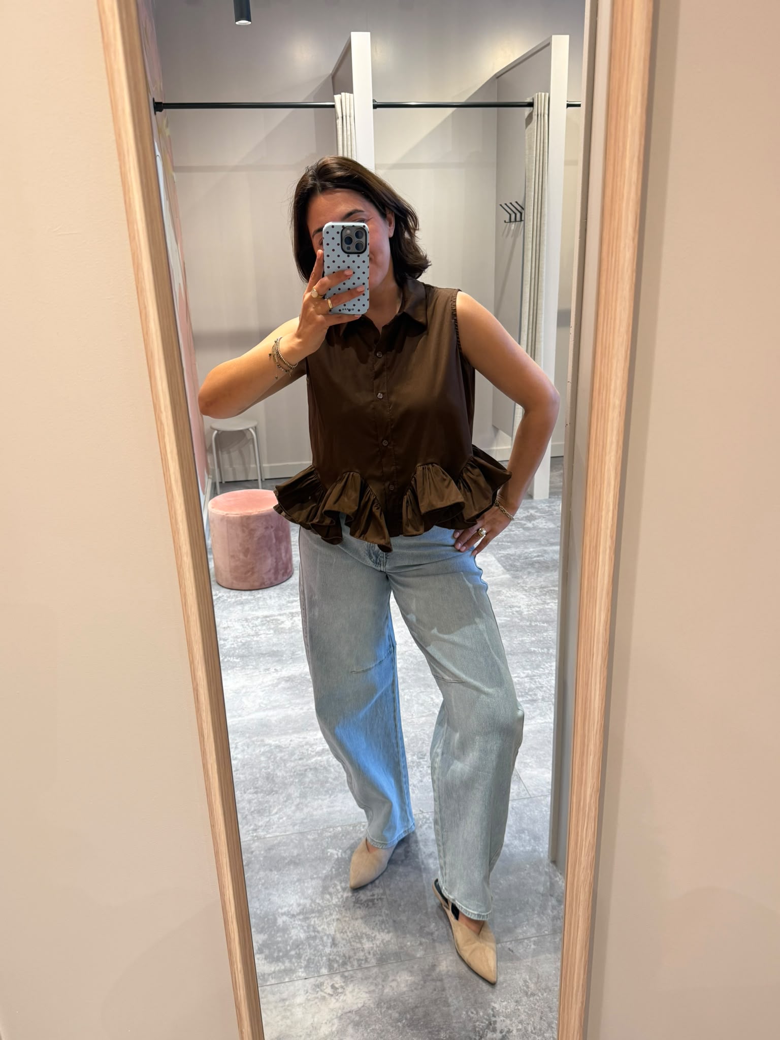 Blouse top bruin | Lynn - Afbeelding 3