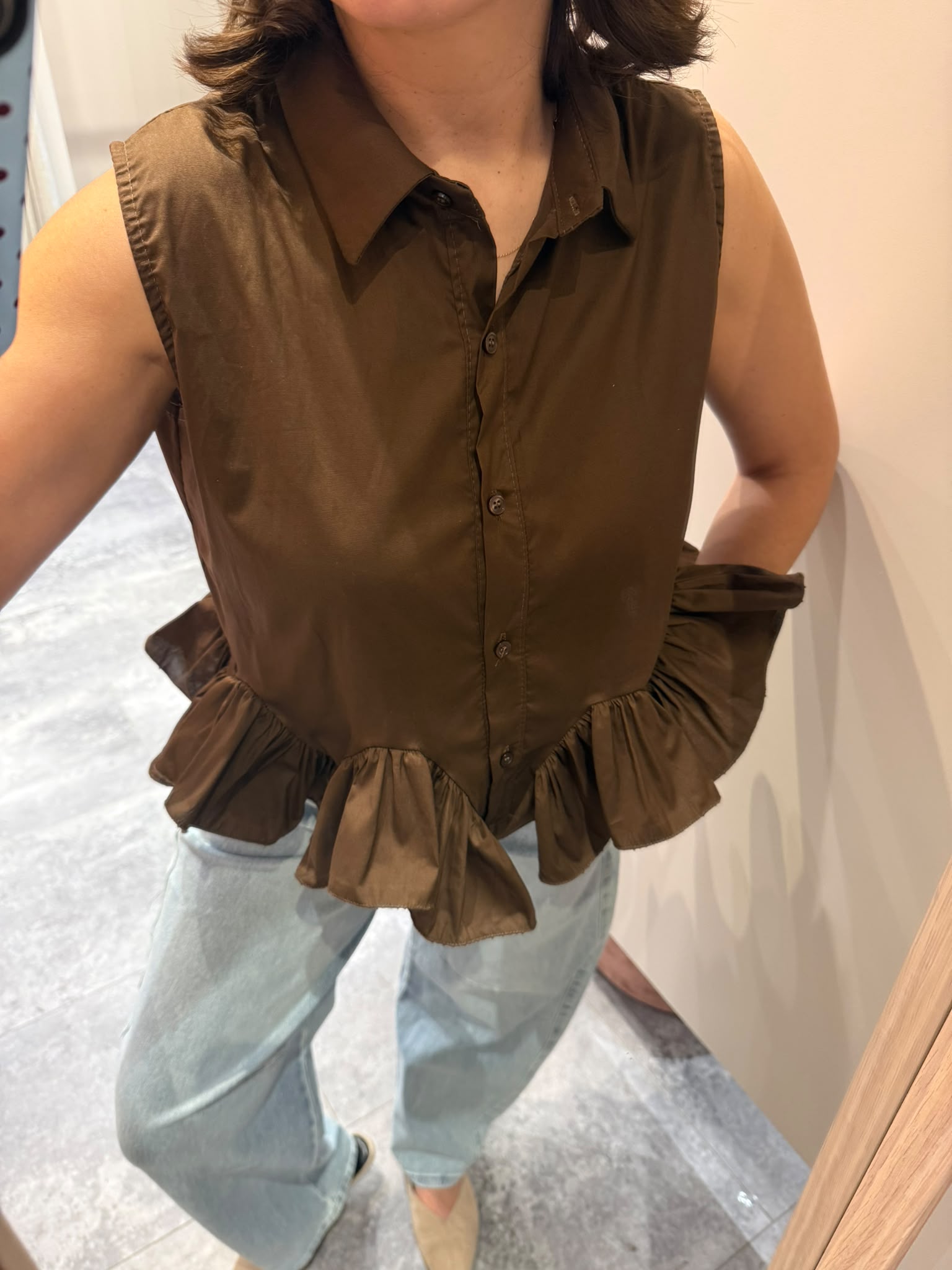 Blouse top bruin | Lynn - Afbeelding 2