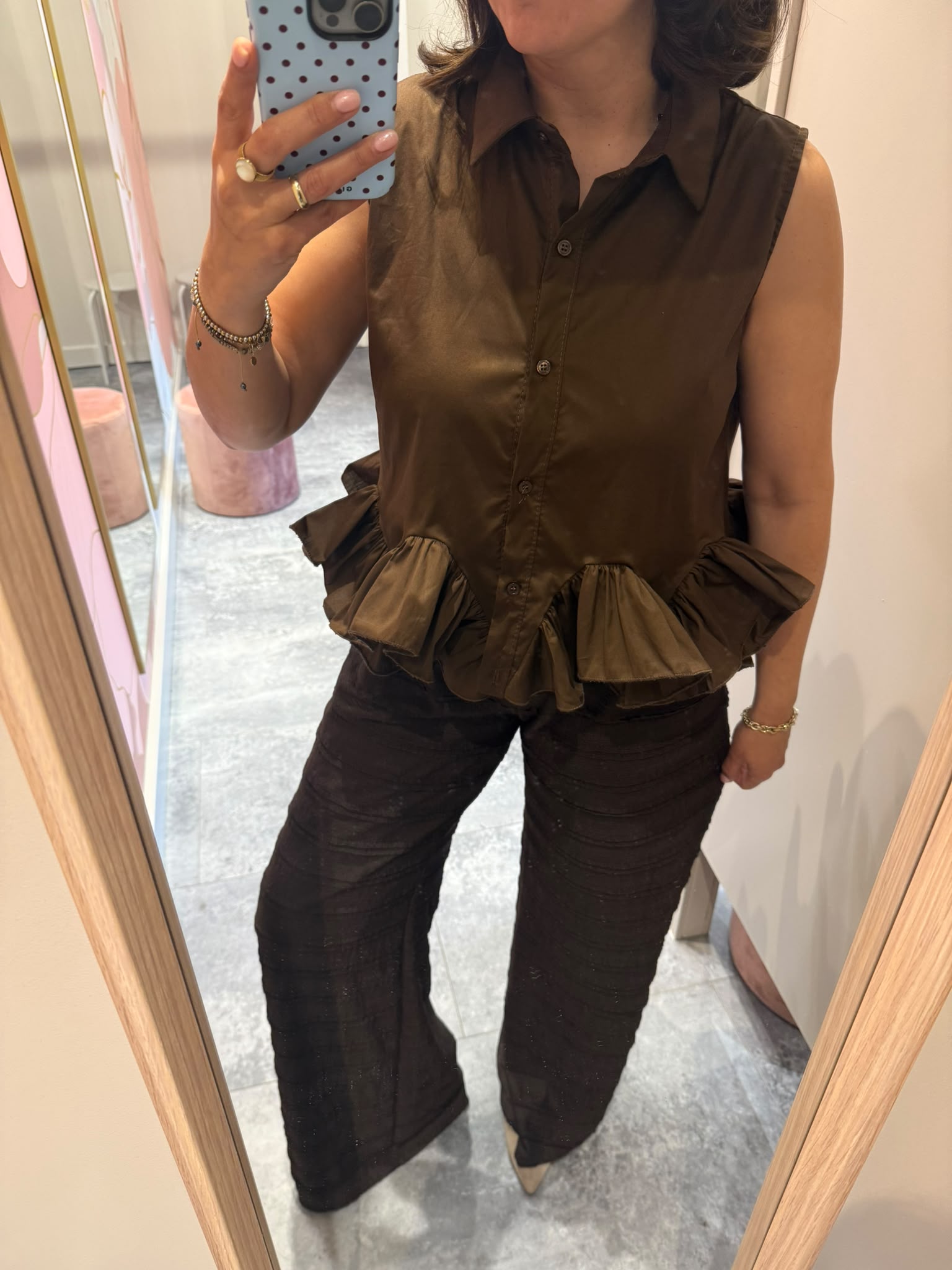 Blouse top bruin | Lynn - Afbeelding 4