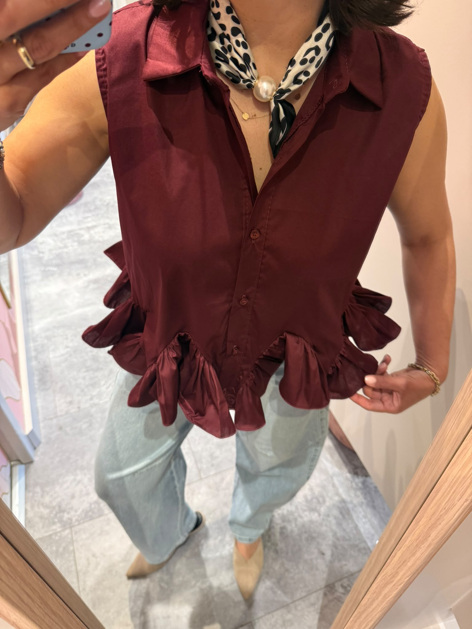 Blouse top Bordeaux | Lynn - Afbeelding 1