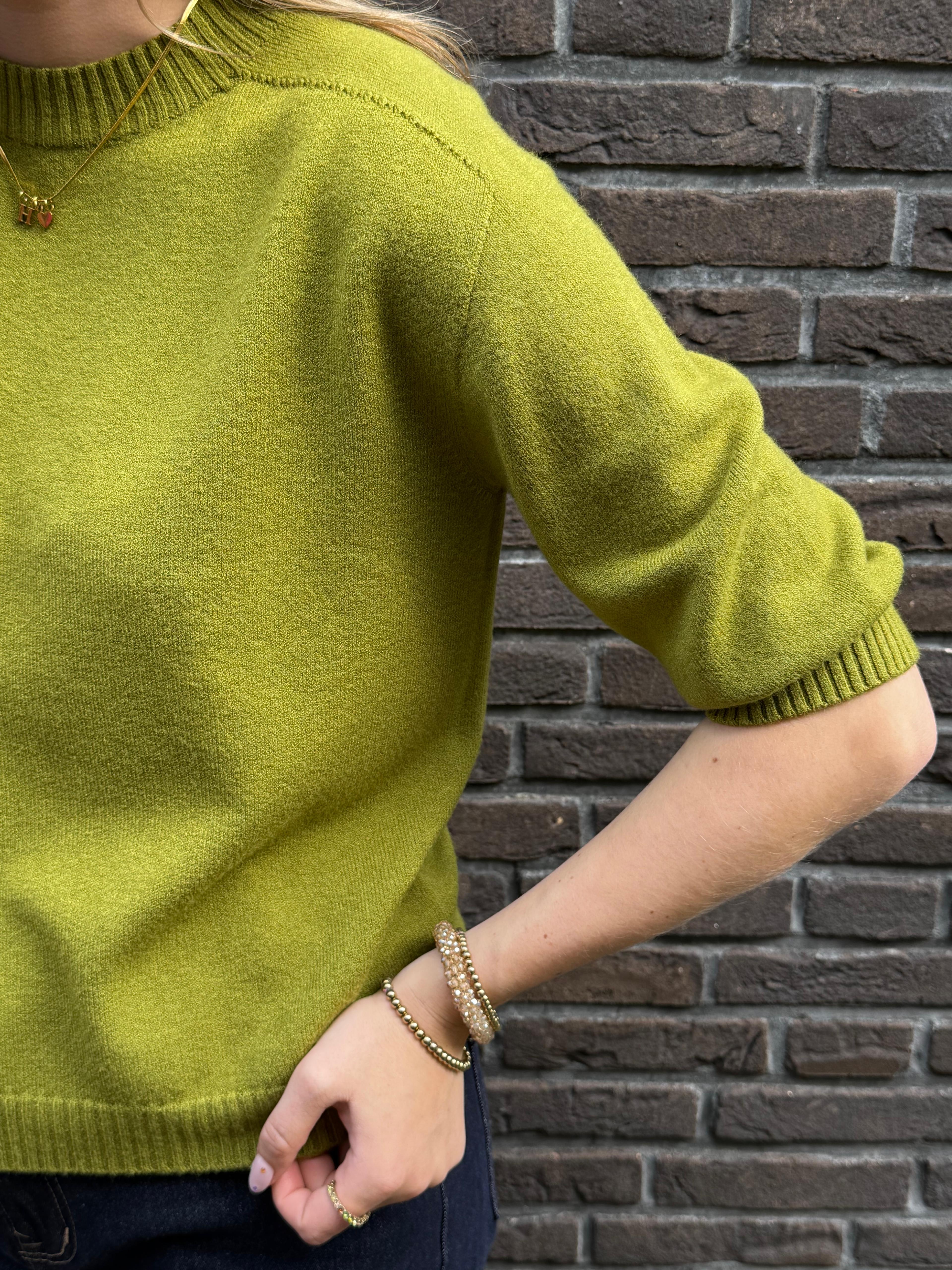 Trui driekwart mouw groen | Merel - Afbeelding 2