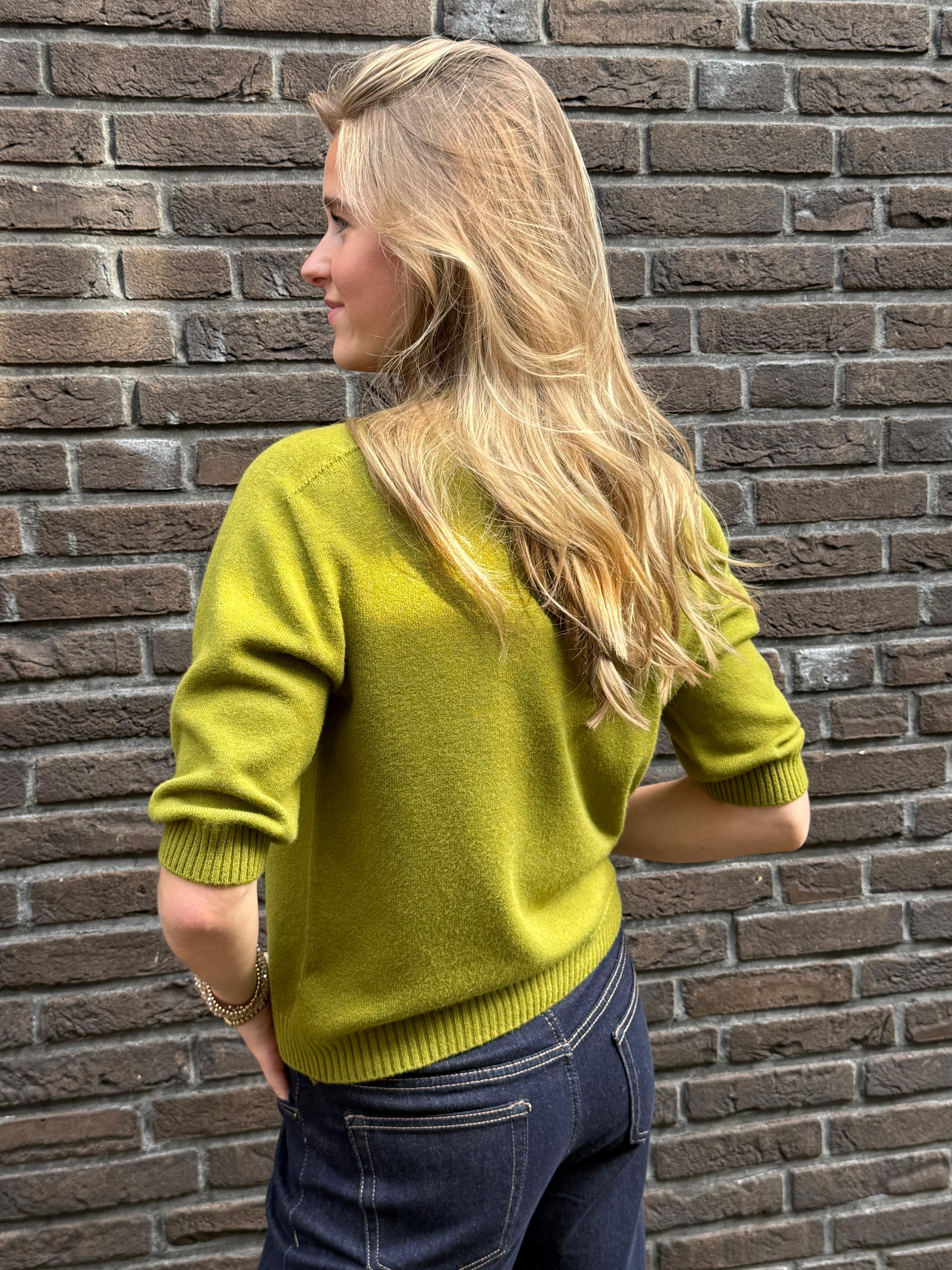 Trui driekwart mouw groen | Merel - Afbeelding 3