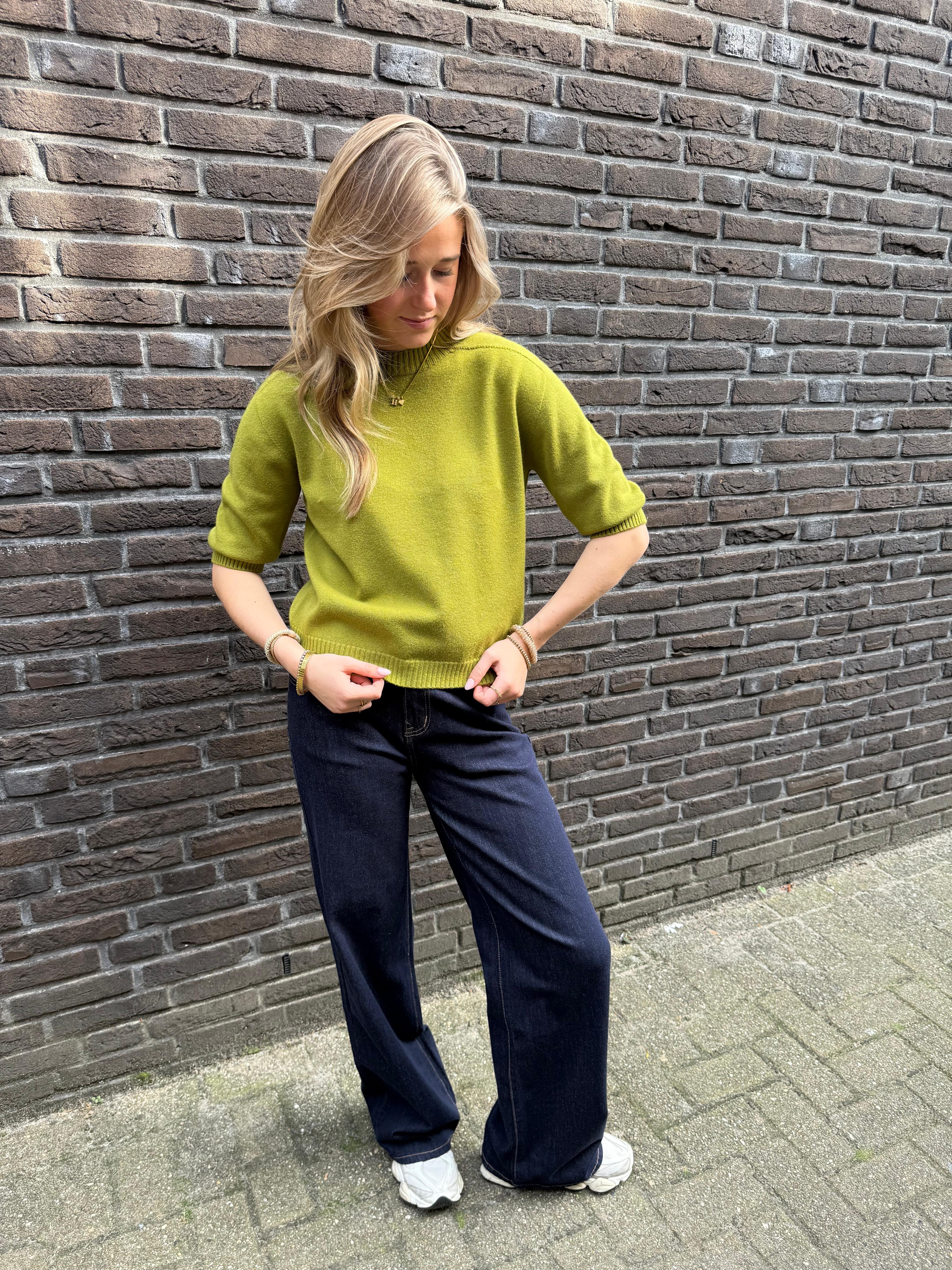 Trui driekwart mouw groen | Merel - Afbeelding 4