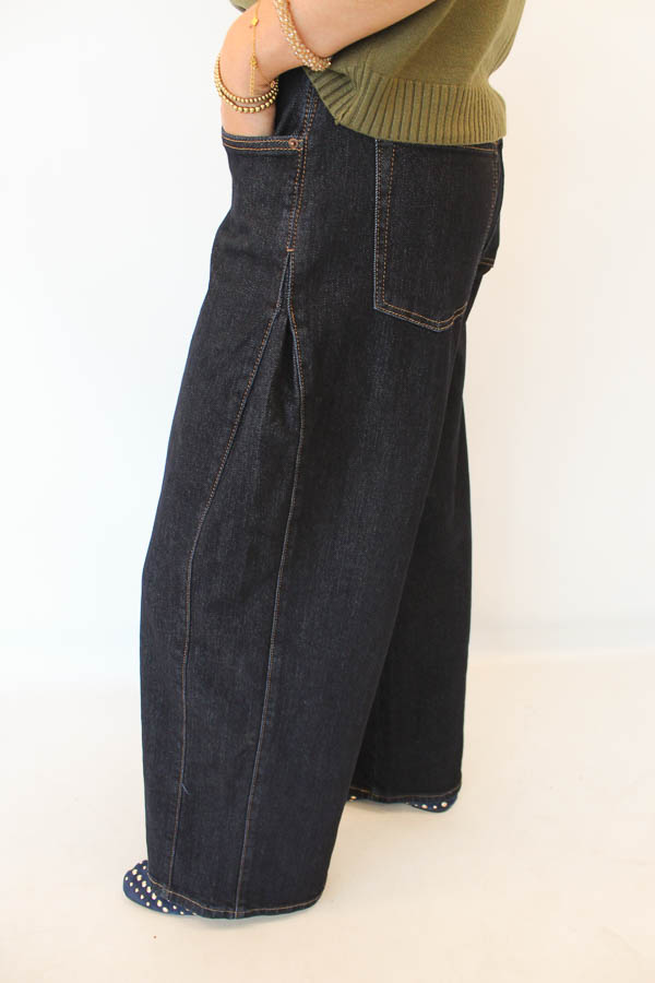 Wide jeans donkerblauw | Celine - Afbeelding 2
