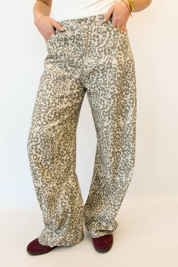 Wide jeans leopard beige | Senna