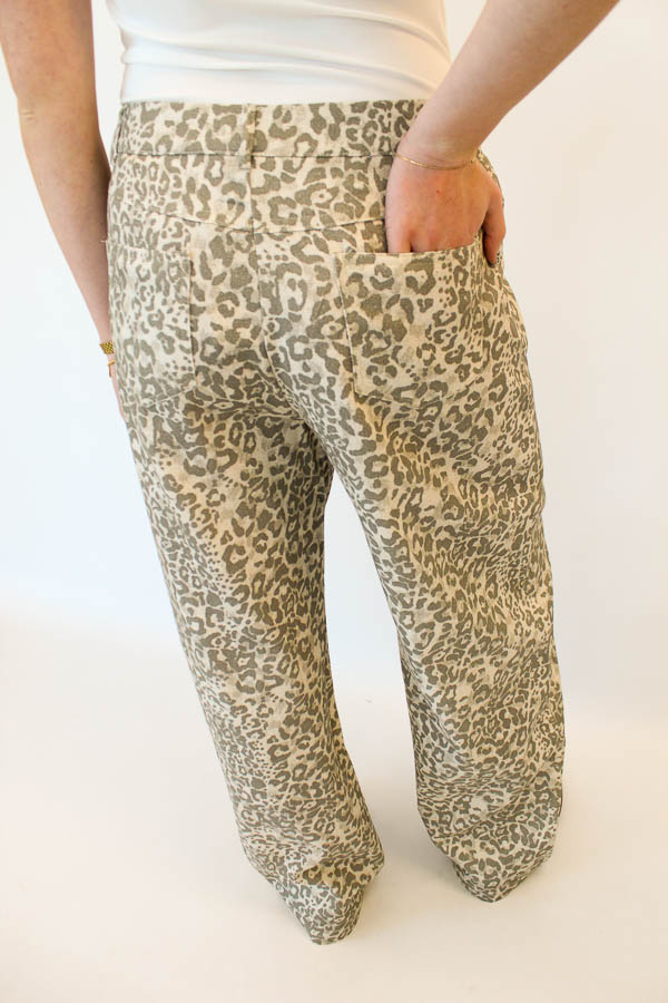 Wide jeans leopard beige | Senna - Afbeelding 4