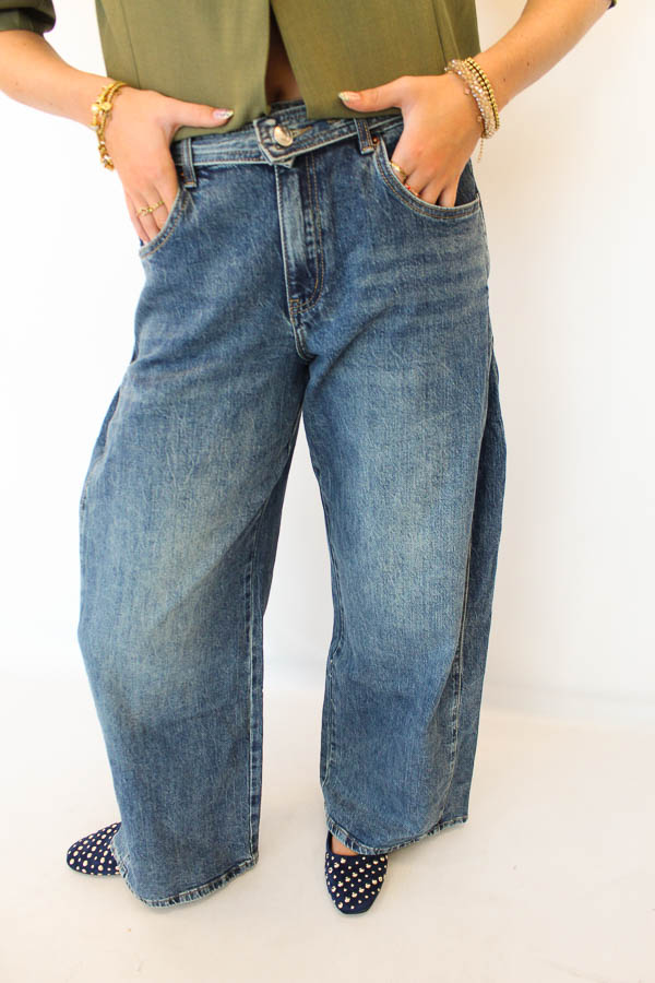 Wide jeans midblauw | Celine