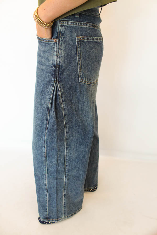 Wide jeans midblauw | Celine - Afbeelding 3