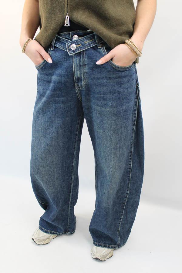 Wide jeans midblauw | Celine - Afbeelding 4