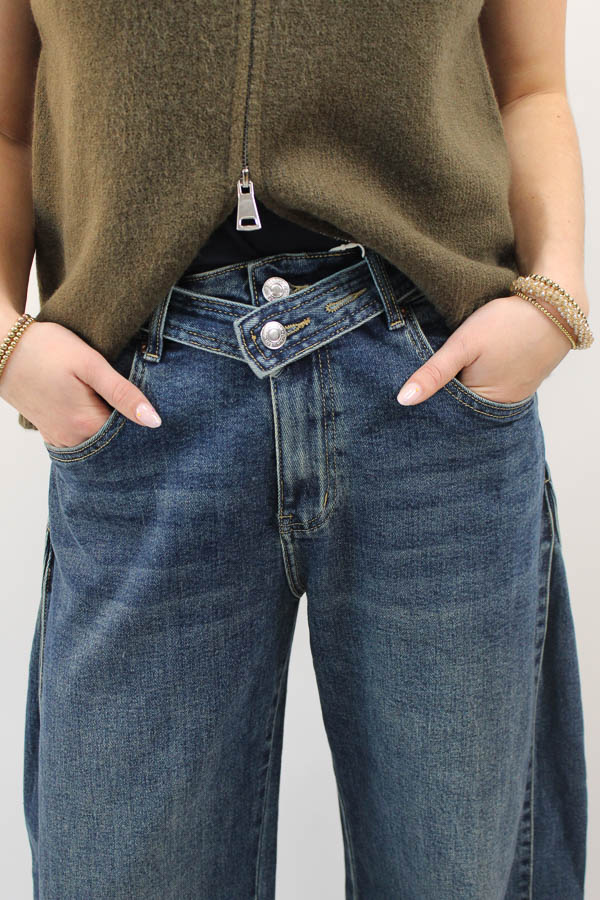 Wide jeans midblauw | Celine - Afbeelding 3