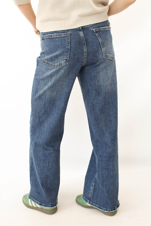 Wide leg jeans midblauw | Raisa - Afbeelding 2