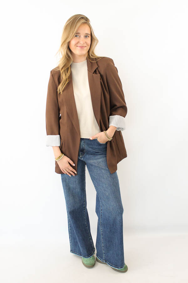 Wide leg jeans midblauw | Raisa - Afbeelding 3