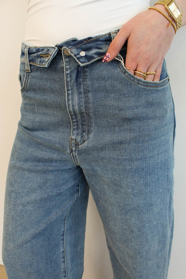 Wide jeans omgeslagen taille - Afbeelding 2