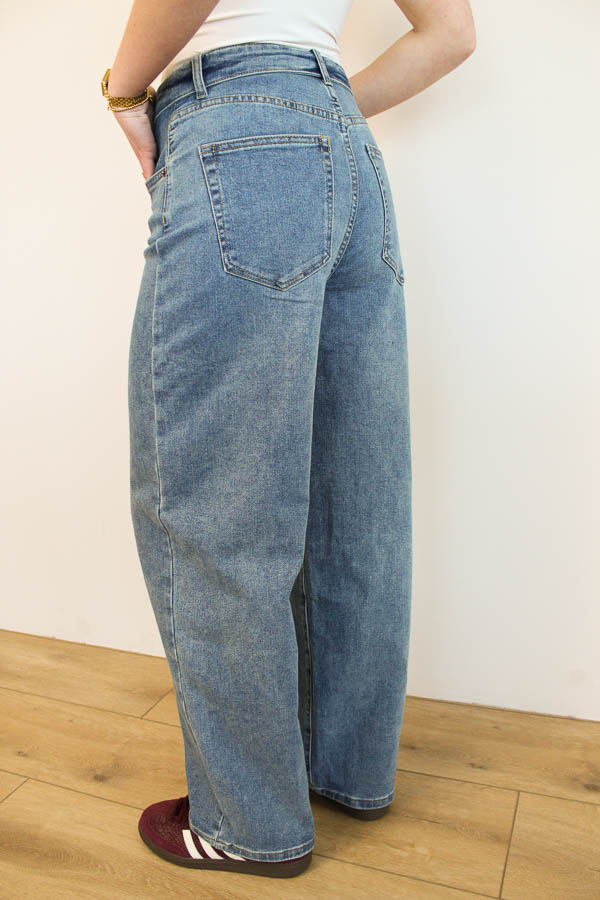 Wide jeans omgeslagen taille - Afbeelding 3