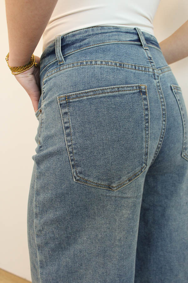 Wide jeans omgeslagen taille - Afbeelding 4