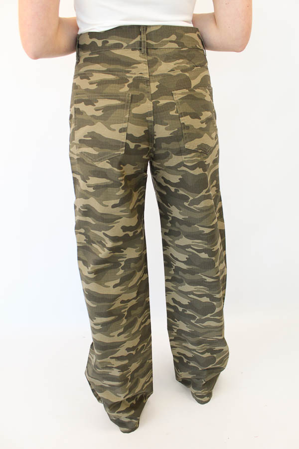 Wide leg  broek army | Izzy - Afbeelding 2
